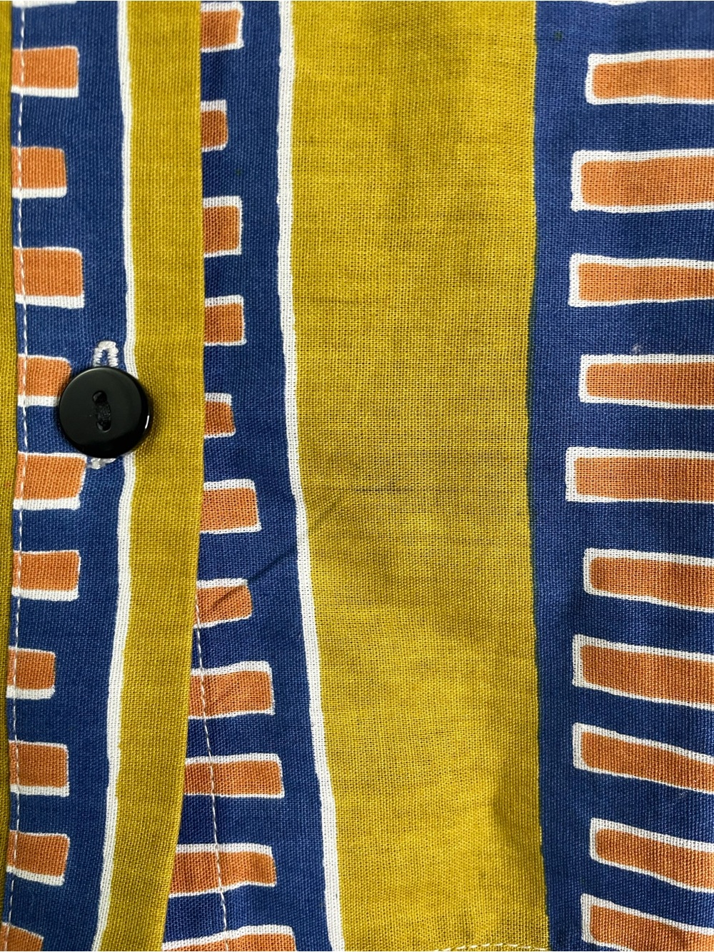 Zuri Kenya Zip Zap Zop Tank Top Yellow Orange Blue XL Cotton Button Reversible - Picture 6 of 11